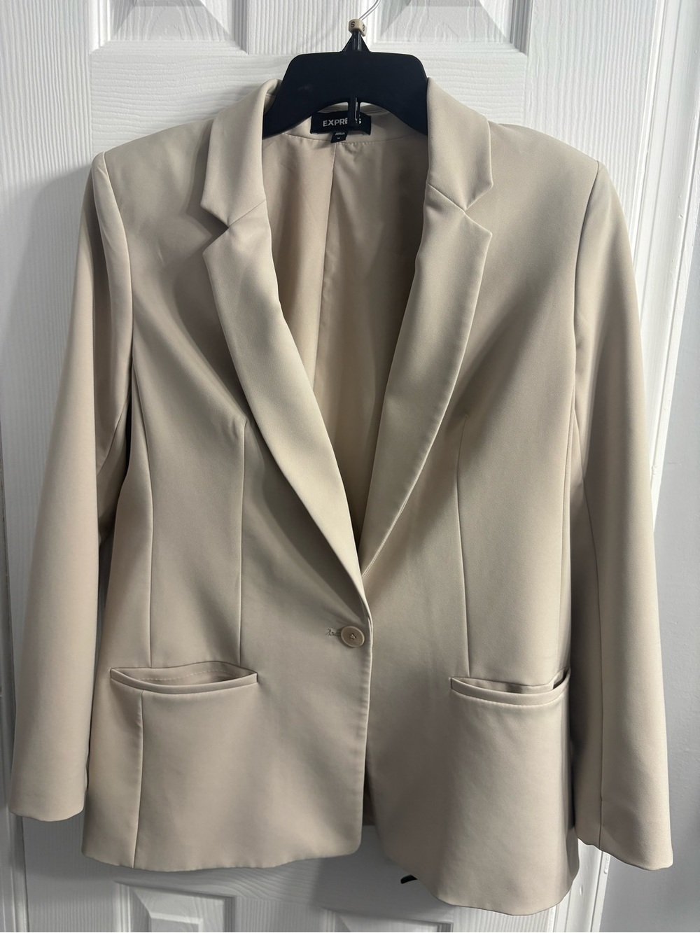 Express Women's Beige Single-Button Blazer